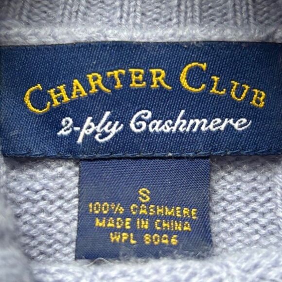 CHARTER CLUB 100% Cashmere Cable Knit Turtleneck Sweater Pullover 2-Ply Soft LS - Picture 7 of 7